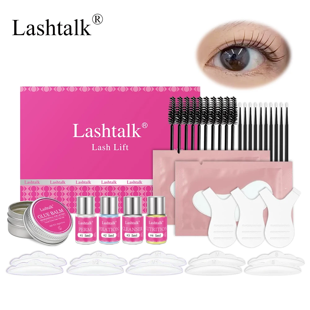 

Lashtalk Lash Lift Kit Пермь для завивки ресниц Профессиональный завиток с клеем Бальзам Лосьон Подушечки Питании Полуперманентный салон и домашнее использование своими руками
