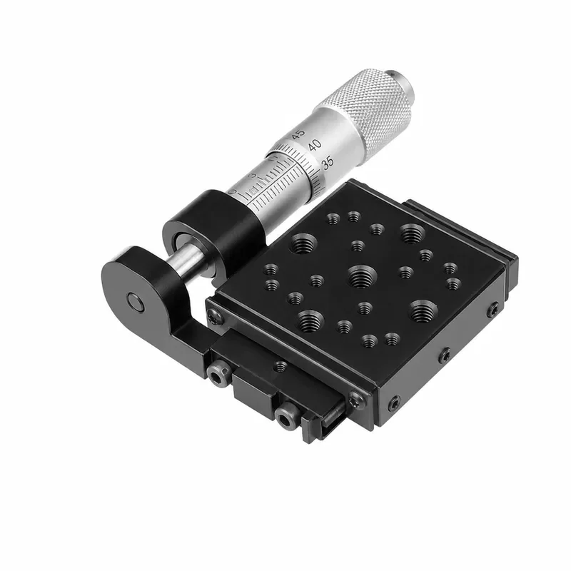 Mini Manual Linear Translation Stage Side Drive Micrometer Head Optical Linear Slide 13mm Travel High Precision Positioning