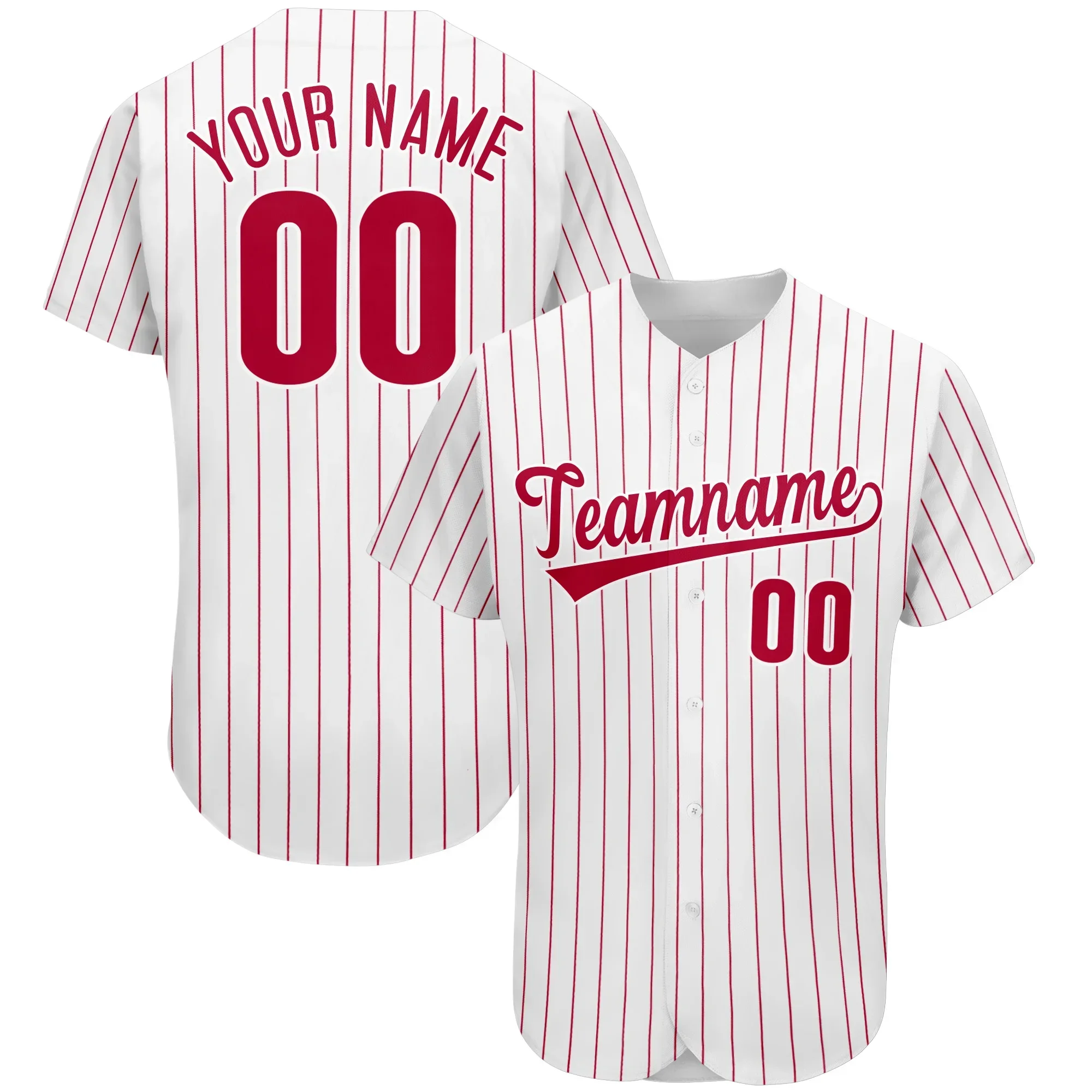 Custom Baseball Jersey Free Design Your Logo,Team Name/Number Print Soft V-neck Shirts for Gentlemen/Lady/Youth Outdoors