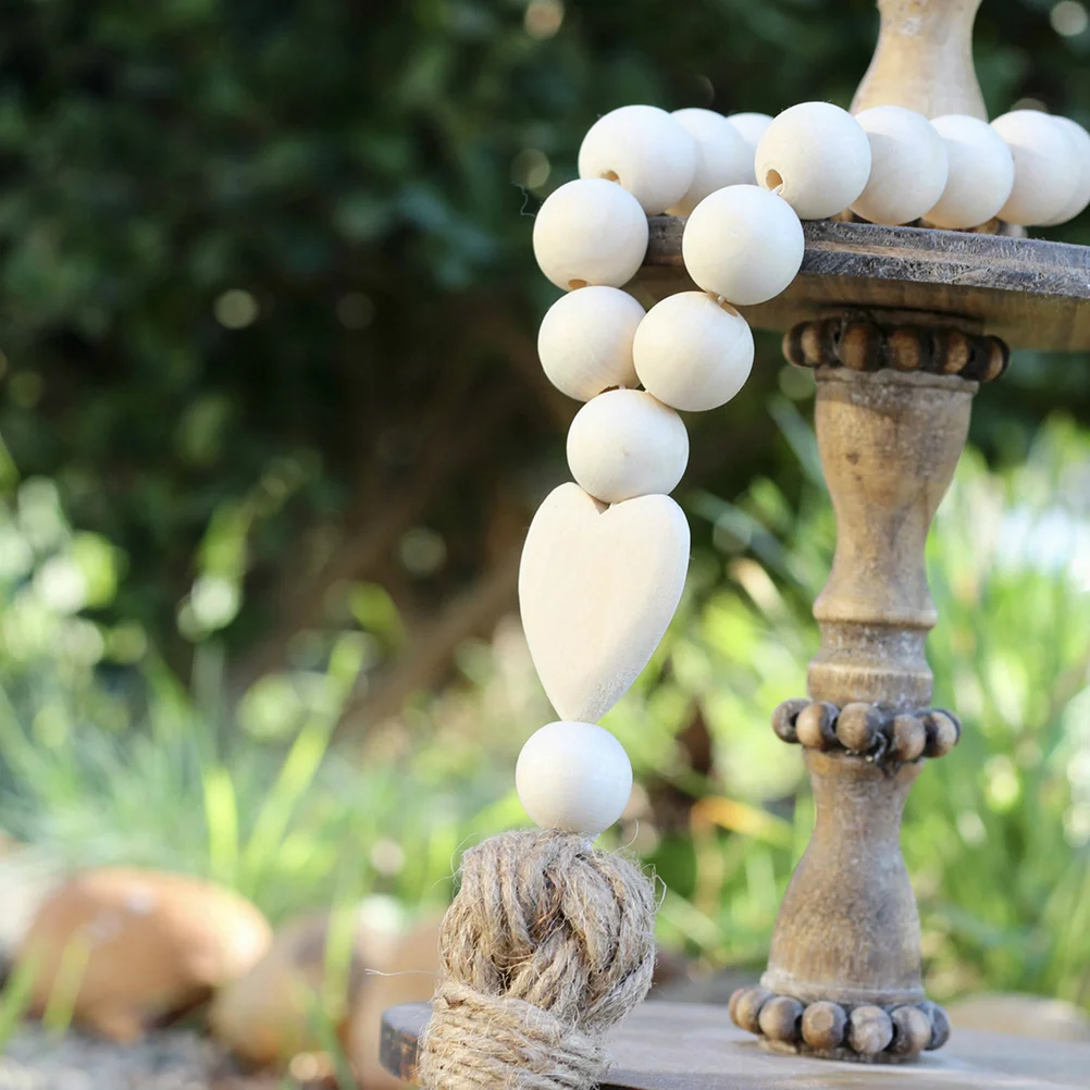 

2Pcs Natural Wood Beads Decor Simple Design Home Nursery Farmhouse Decoration Gift Wood Bead Garland Farmhouse Bead