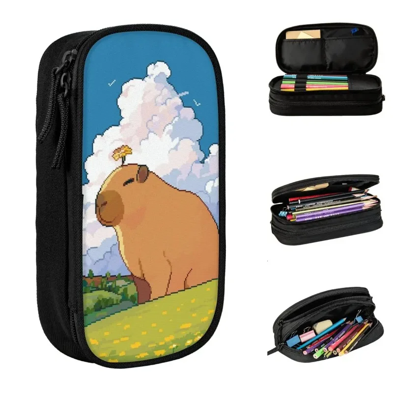 

Fun Mount Capybara Cute Pencil Case Pencilcases Pen for Girl Boy Big Capacity Bag Office Gift Stationery