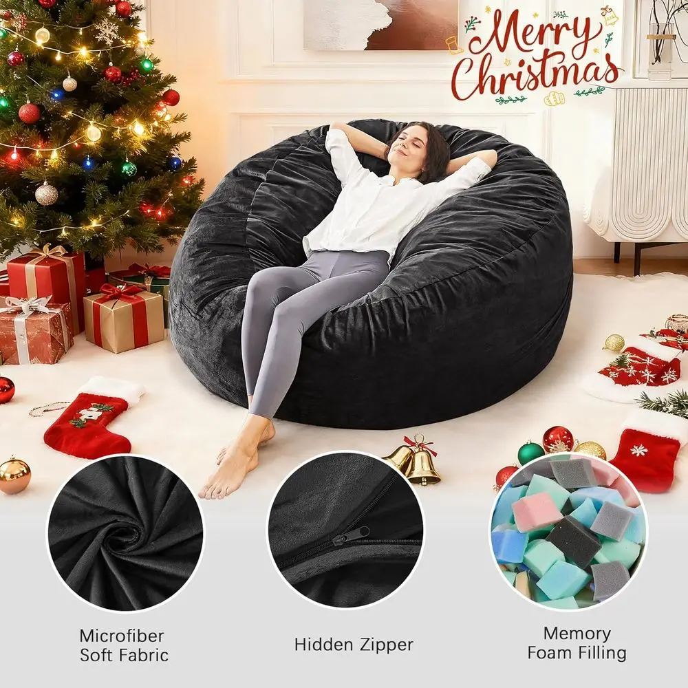 كرسي بين باج قابل للتحويل: سرير أريكة من الألياف الدقيقة للمراهقين - أريكة صغيرة باللون الأسود الكربوني لغرف النوم والمساكن #4