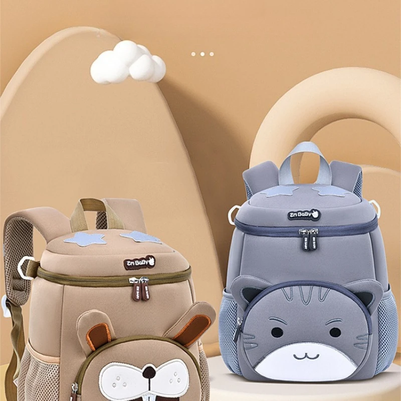 New Kindergarten Cartoon Schoolbag Lightweight Mini Diving Material Small Bag Children's Storage Double Shoulder A Variety