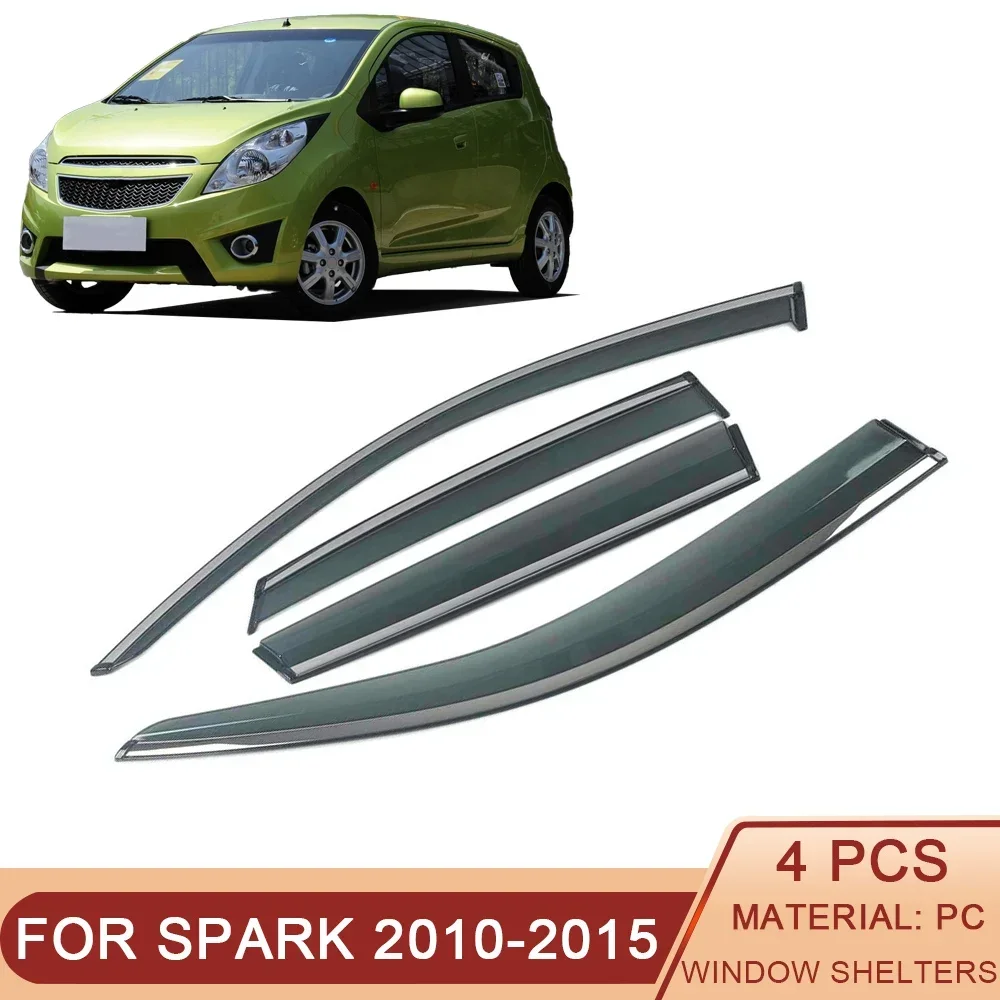 

For CHEVROLET SPARK Matiz Beat M300 2010-2015 Car Window Sun Rain Shade Visors Shield Shelter Deflector Cover Trim Frame Sticker