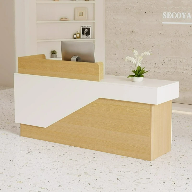 LTT log cream wind bar table women's clothing store front desk light luxury reception counter