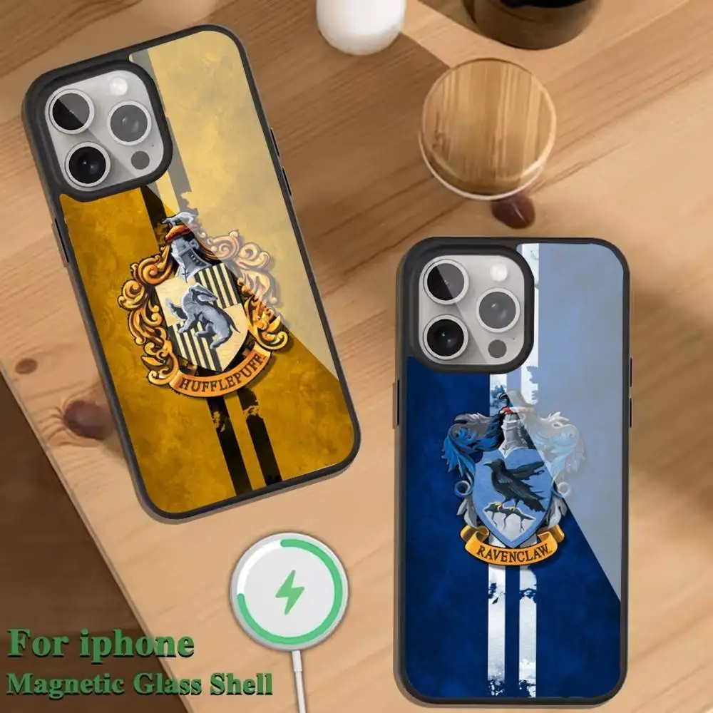 

Cool H-Hufflepuff Crest Phone Case For Magnetic Wireless Charge Cover For iphone 16 15 14 13 12 11 Pro Max Plus Coque