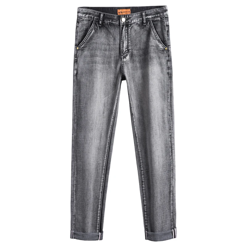 Jean Vintage Gris struction é pour Homme, Pantalon de Haute Qualité, Polyvalent, observateur, Droit, Décontracté, Délavé, à la Mode