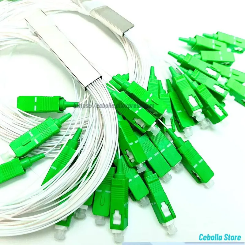 

Fiber Optic Splitter SM G657A1 FTTH Fiber Optical Splitter white 1X16 PLC Splitter 0.9mm 1m SC/APC
