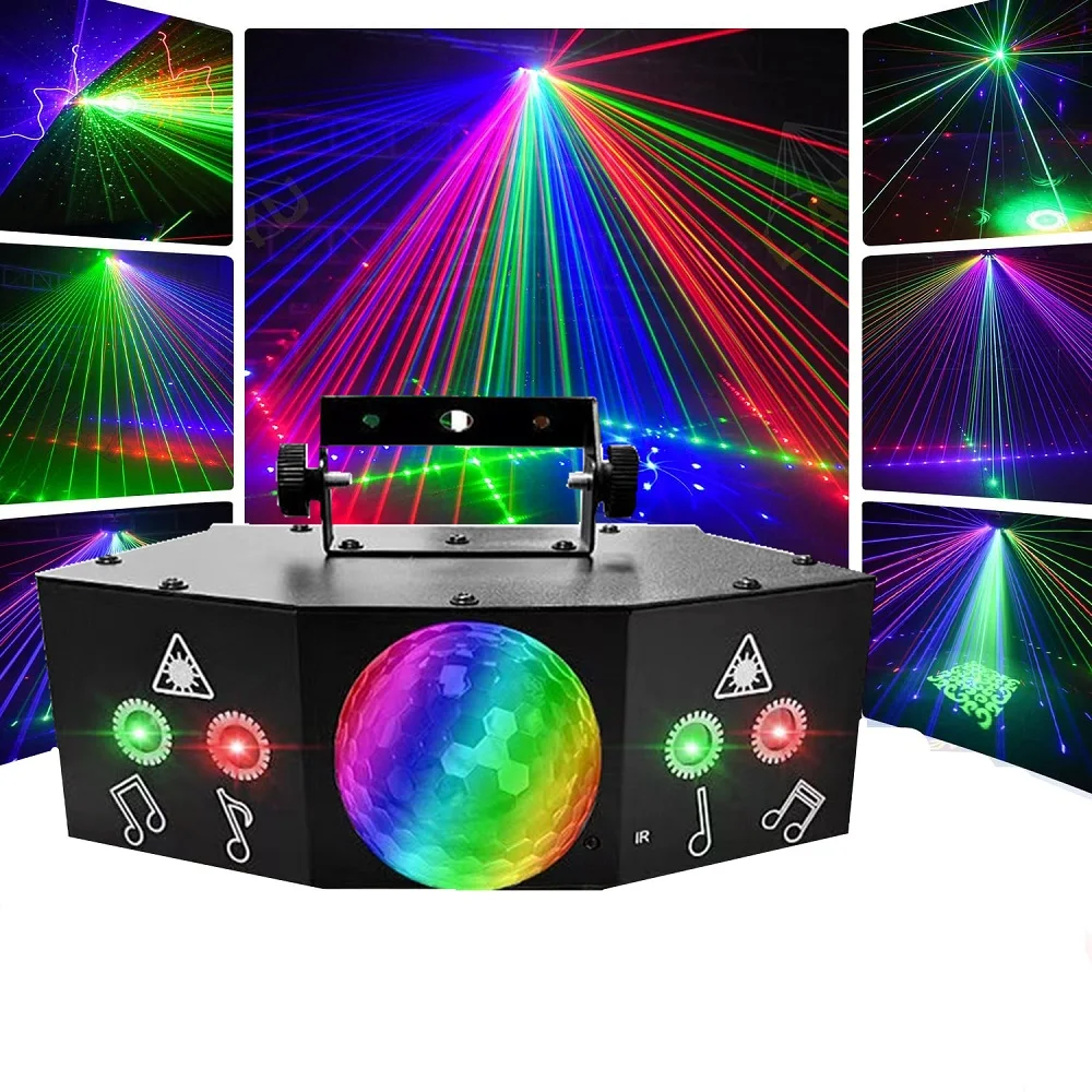 

DJ Disco Laser Projector LED Disco Ball with Remote Control Strobe Christmas Holiday Wedding Stage Effect Lights