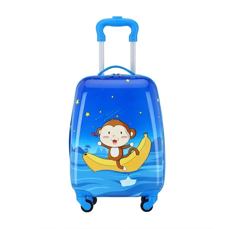 New Fashion 18-Inch Cartoon Cute Universal Wheel Square Schoolbag for Primary School Students Boy and Girl Trolley Case Luggage