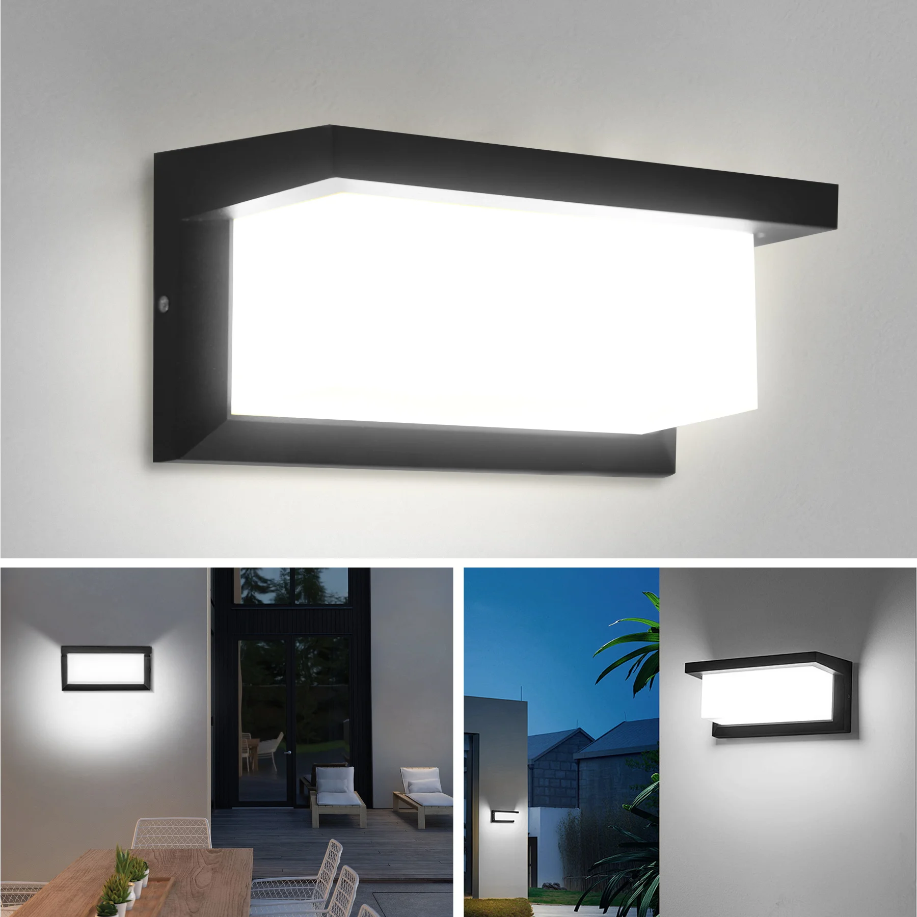LED Vintage Rechteck Wandleuchte Innen Außen Dekorative Beleuchtung für Veranda Wohnzimmer Schlafzimmer Hof Balkon Home Decor