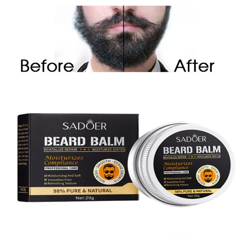 Natural Beard Oil Conditioner Balm Growth Organic Moustache Wax for Beard Styling  20G