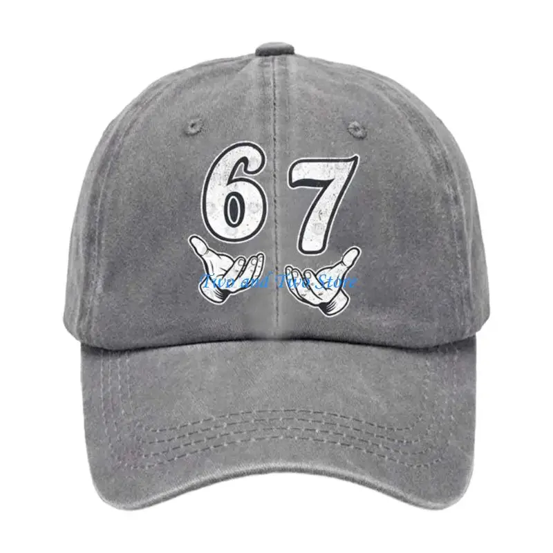 

HX6F 67 Print Breathable Cotton Hat Traditional Unisex Sun Hat Casual Addition