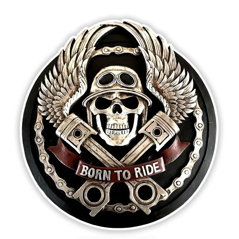 Automotive self-adhesive stickers, motorcycle, skull decoration accessories, creative sun protection, waterproof, 15cm * 14cm