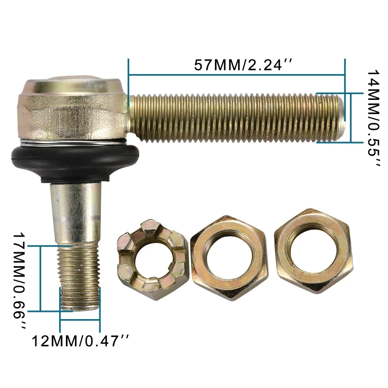 12-14mm Spurstange Kugelgelenk Auto Universalgelenk Kugel für Kopfgelenk Schwinge für Quad 4 Räder