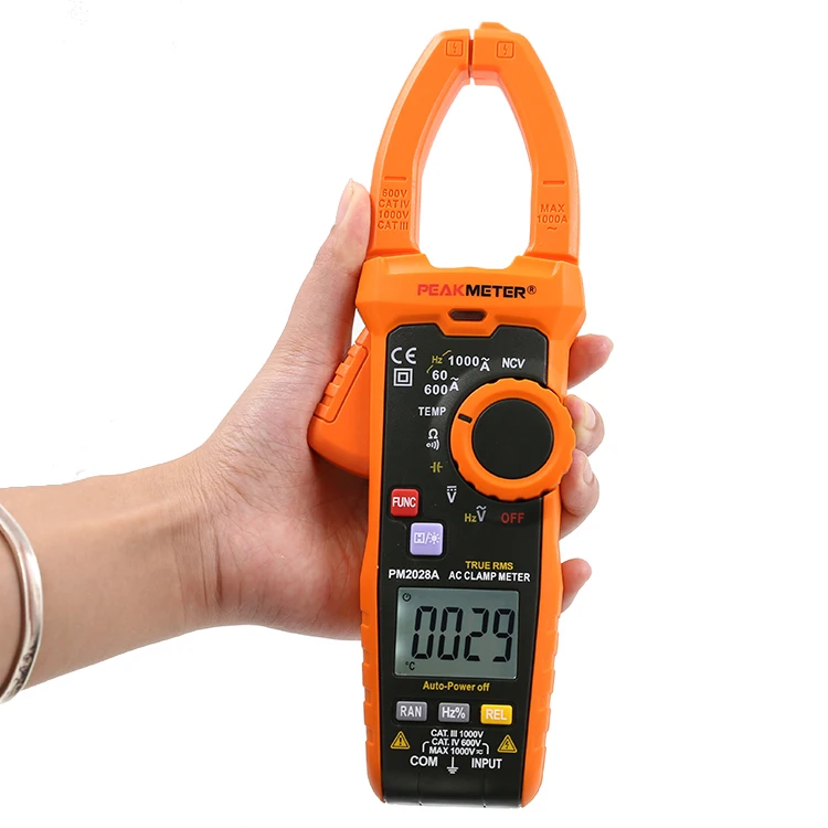 PEAKMETER High Accuracy Digital Clamp Meter Multimeter for Electricians, with 1000A AC Current Measurement, PM2028A/B