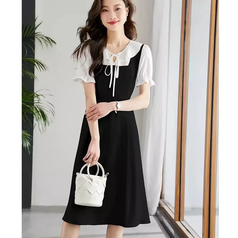 

Dressed Women's 2024 Salt Style Summer New Waistband Slimming Appearance Sweet Temperament Skirt High-end Design Long Skirt B888