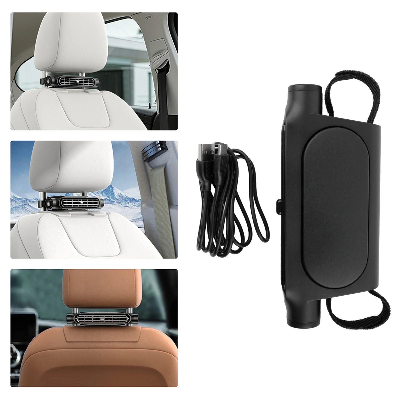 

Вентилятор охлаждения автомобиля 3000 мАч, автомобильный подголовник, электрический вентилятор с высокой мощностью ветра, подходит для передних и задних сидений, пассажирский вентилятор