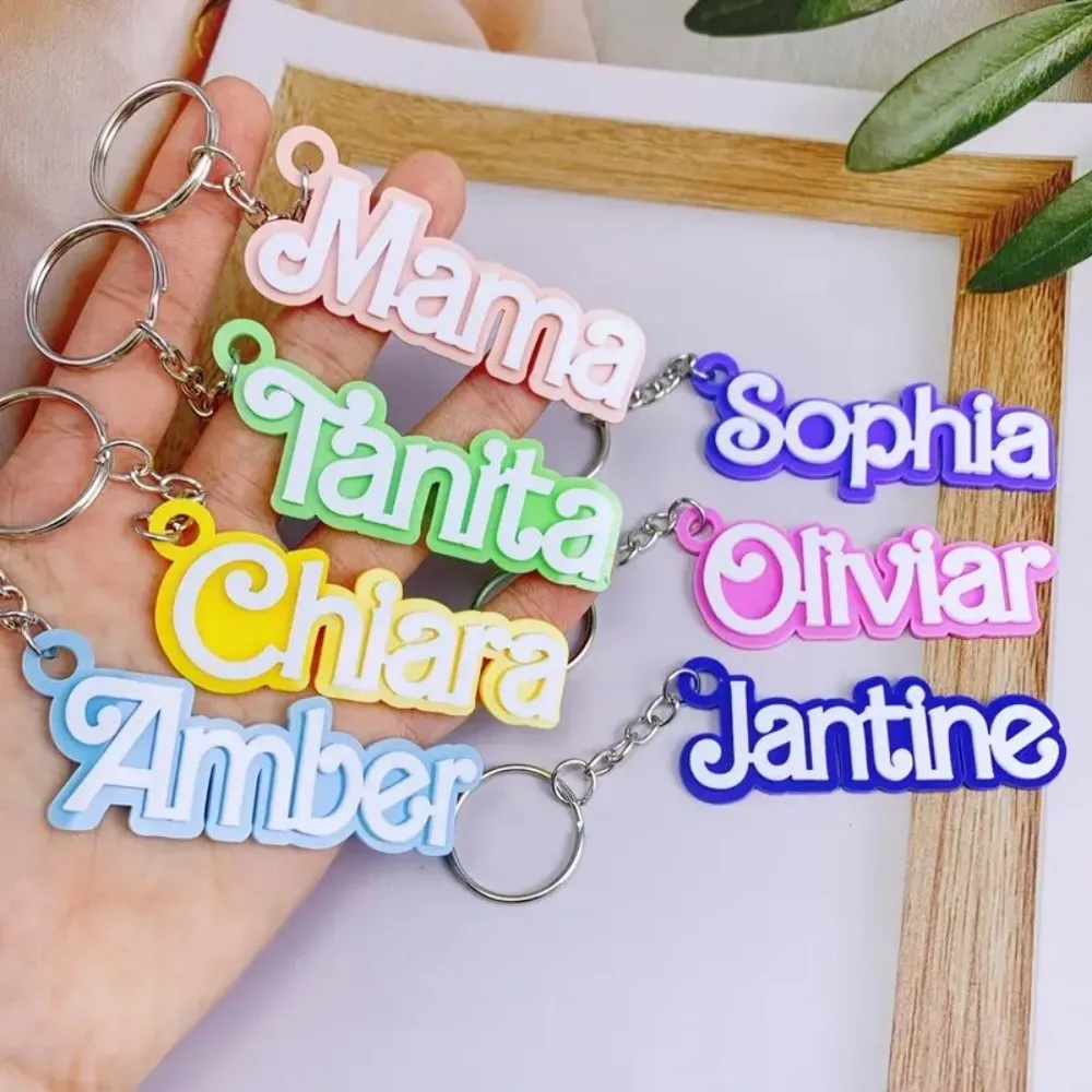 Llavero acrílico con nombre personalizado, etiqueta con nombre, llavero acrílico personalizado, perfecto para mochilas, bolso, maleta, regalos de cumpleaños
