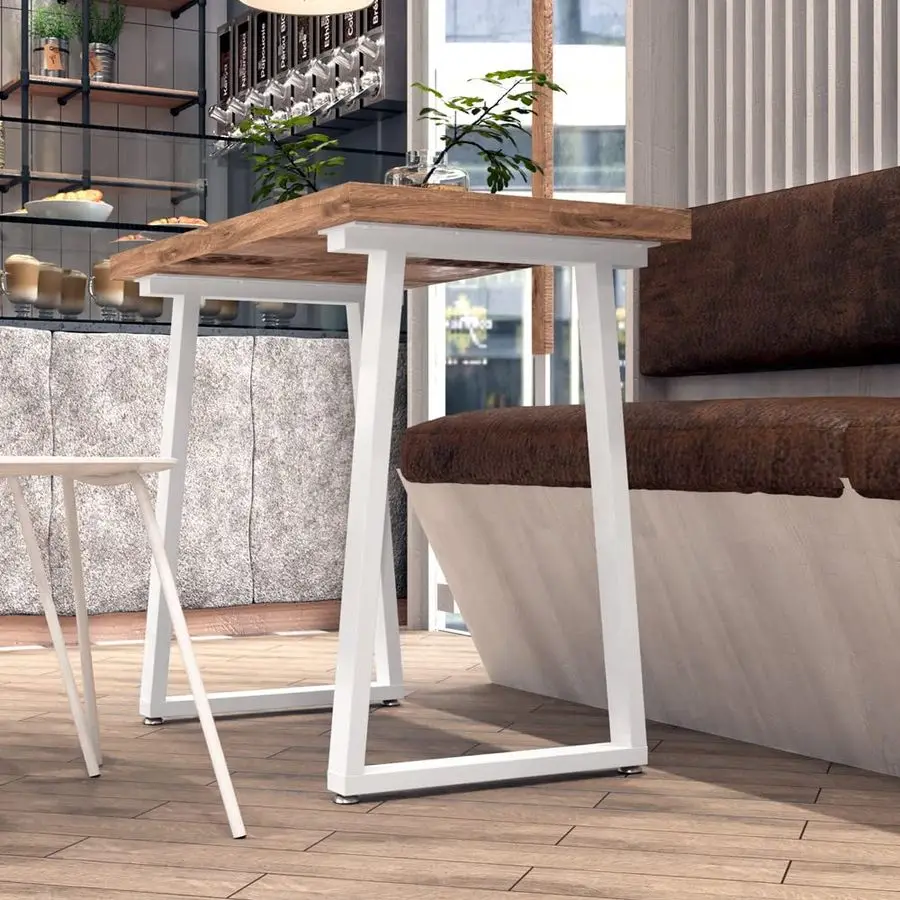 Metal White Table Legs 28H, Heavy Duty Desk Legs for Dinning Table, Coffee Table, Kitchen Table Without Boards, Set of 2