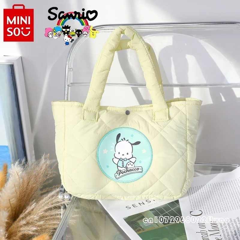 Miniso Sanrio New Women's Handbag Fashionable High Quality Cotton Bag Cartoon Fresh Large Capacity Women's Shopping Bag