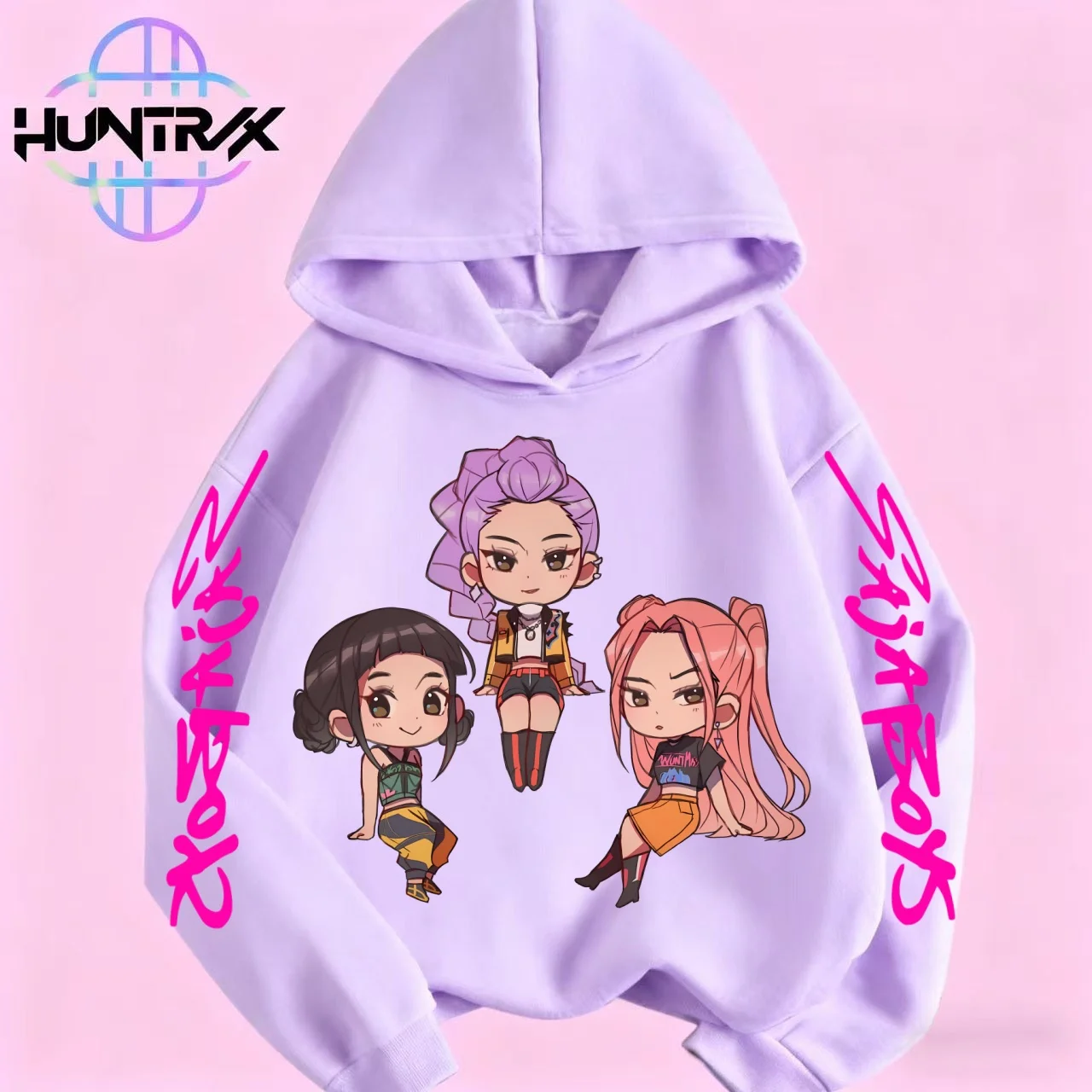 

2026 Корейский KPop Охотник на демонов с героями мультфильмов для девочек и мальчиков, толстовка с капюшоном, теплая детская волна, модные повседневные топы, повседневная одежда для девочек