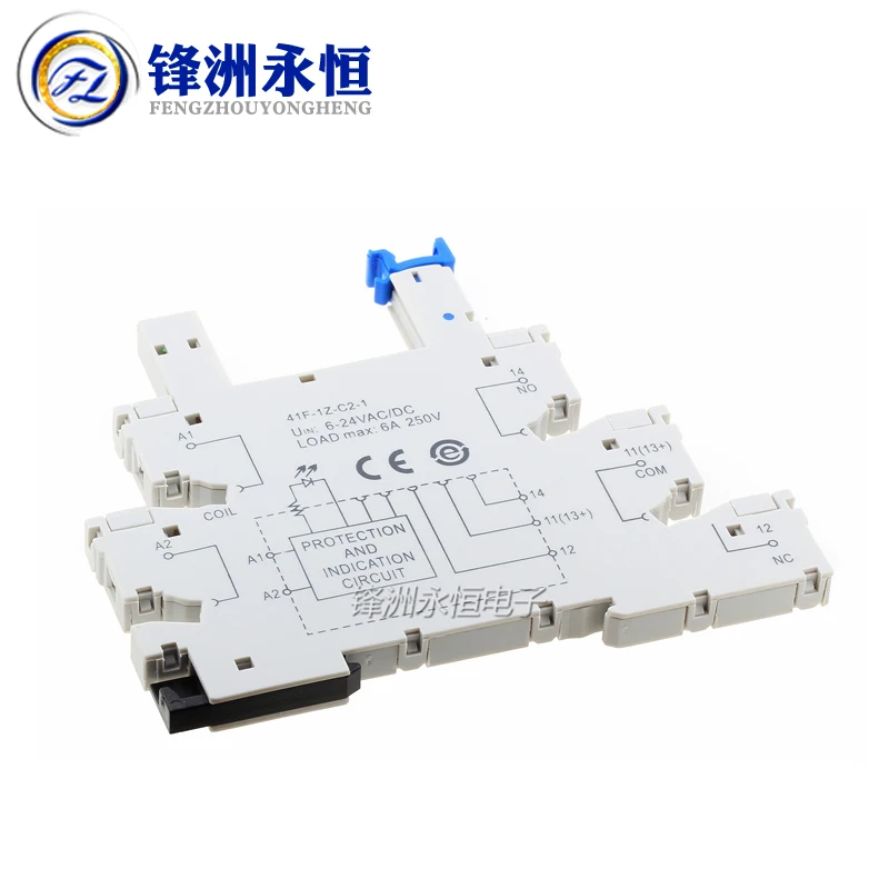 5 قطعة 41F-1Z-C2-1 HF41F -5 12 24 -ZS 6A سليم التتابع جبل على مقبس المسمار مع LED وحماية الدائرة 5 فولت 12 فولت 24 فولت رقاقة التتابع