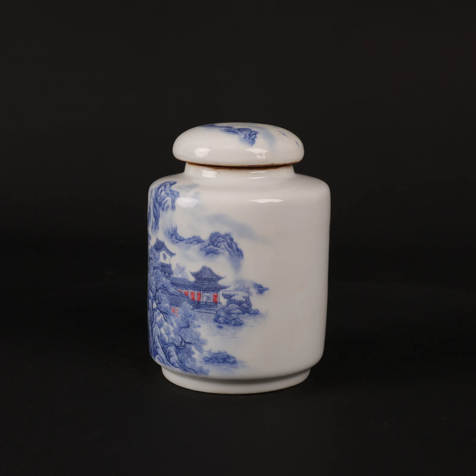 Chinese Old Porcelain Tea Can Collectibles Pink Fortune & Longevity Double Full Pattern Vintage Asian Home Decor Item