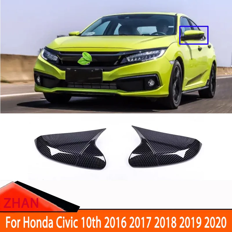 

Carbon Fiber Rearview Side Mirror Cover Trim - Fit for Honda Civic 10th Gen 2016-2020 Exterior Door Wing Cap Case