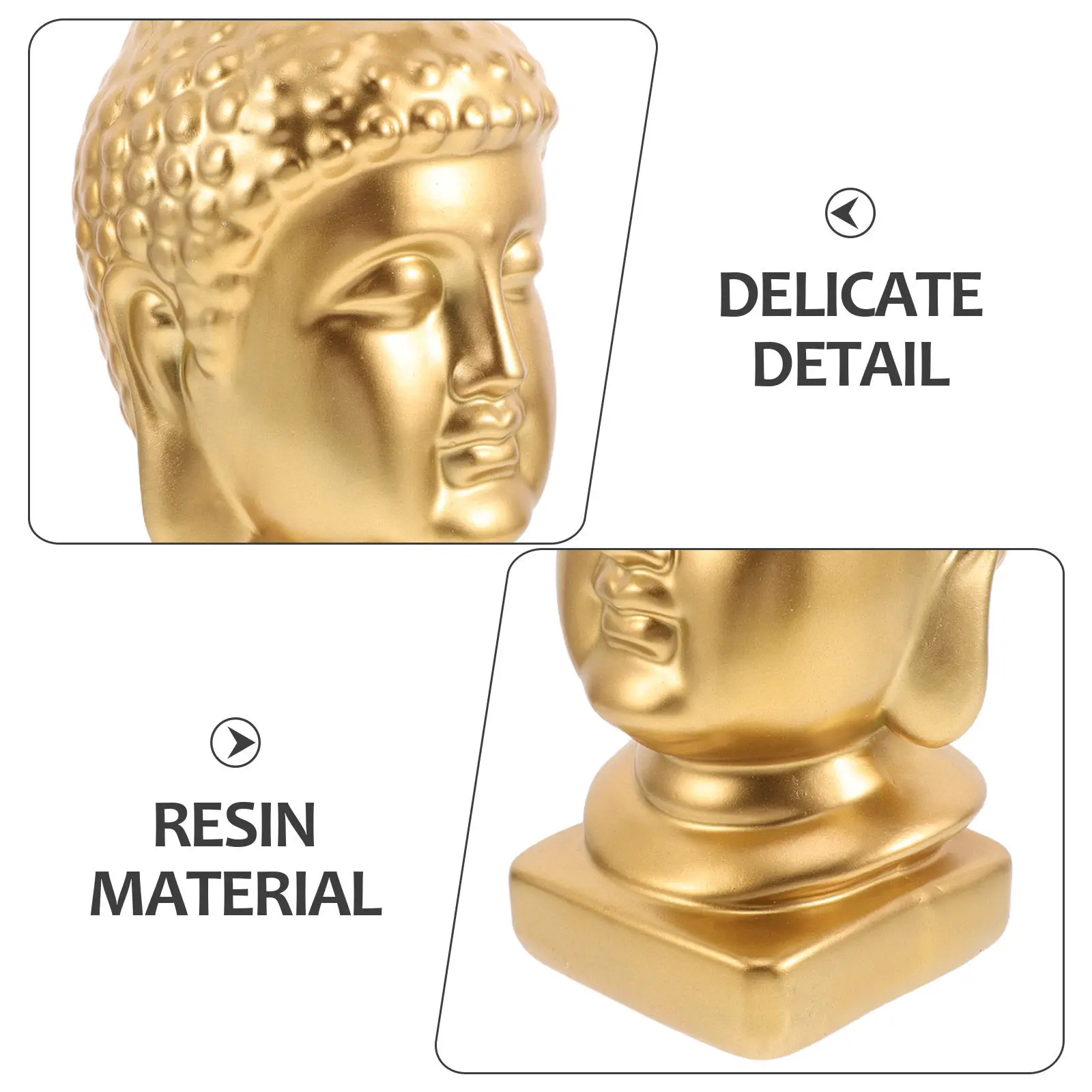 Resin Buddha Head Art Statue Elegant Detailed Sculpture for Living Room Entryway Meditation Feng Shui Spiritual Decor Home view 3