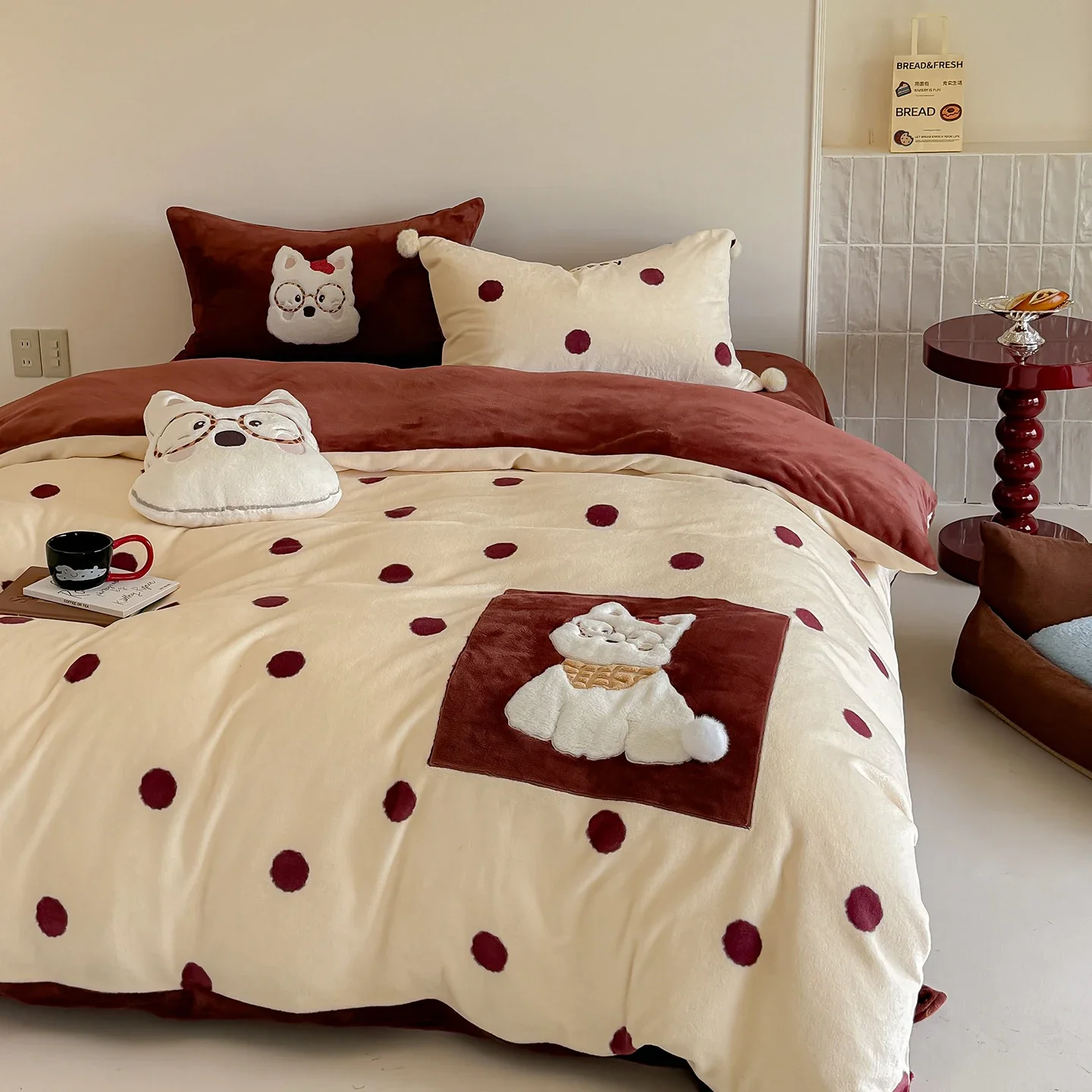 High-end Milk Velvet Winter Spring Warm Bedding Set Super Soft Comfortable Duvet Cover Set with Bed Sheet Quilt Cover Pillowcase