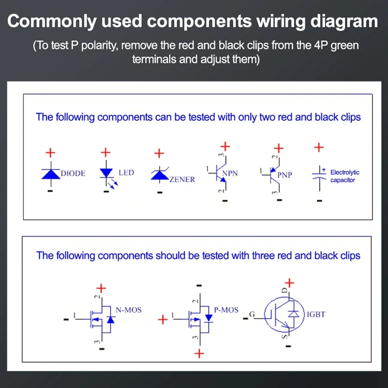 Тестер транзисторов IGBT, диодный МОП-триод, светодиодный инструмент для проверки напряжения, 120-2700 В, многоразовый (красный стандарт)