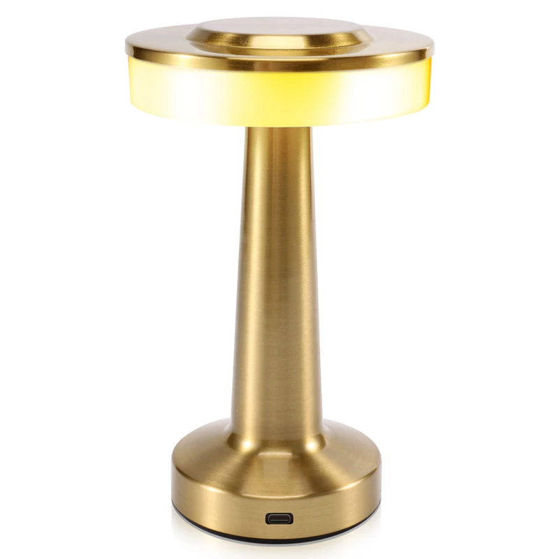 

Touch LED Rechargeable Table Lamp Dining Table Hotel Bar Table Lamp Outdoor Small Night Lamp Decorative Table Lamp,Gold-A42I