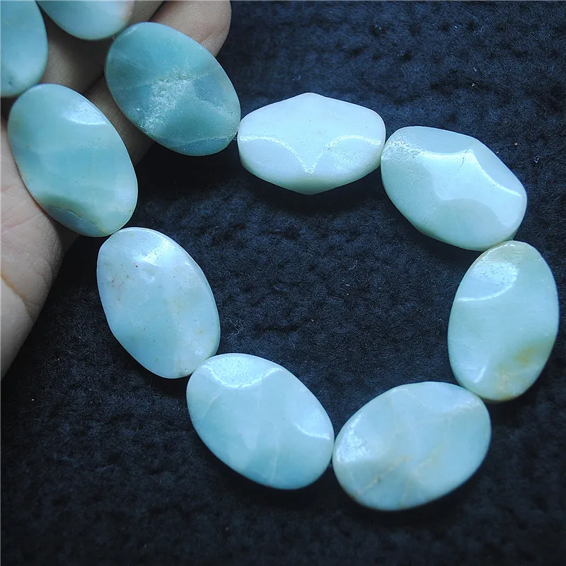 14 قطعة 20X30 مللي متر حجر امازونيتي الطبيعي فضفاض الخرز تويست شكل لتقوم بها بنفسك العثور على مجوهرات جيدة لارتداءك