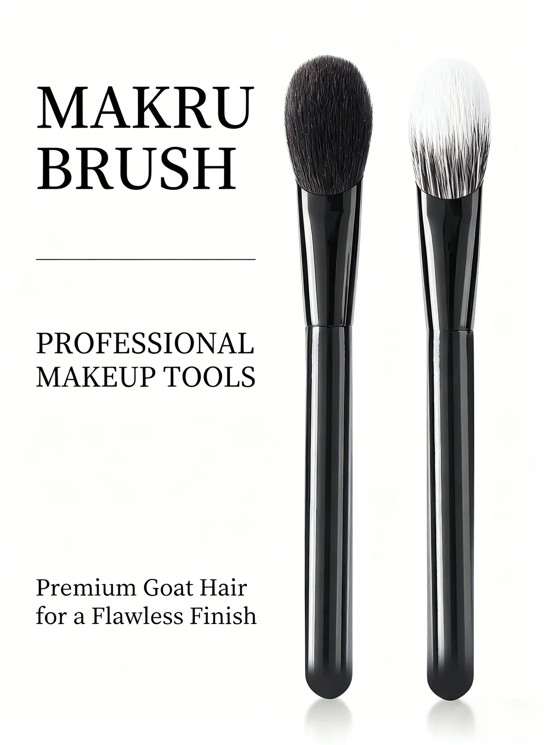 

Premium Goat Hair Contour & Blush Brush Set, 1Pcs Professional Makeup Brushes for Powder, Soft Dense Bristles Wooden Handle