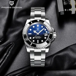 PAGANI DESIGN Men Automatic Mechanical Watch PD1661 8215 Dive Stainless Steel Waterproof Clock Sapphire Reloj Hombre