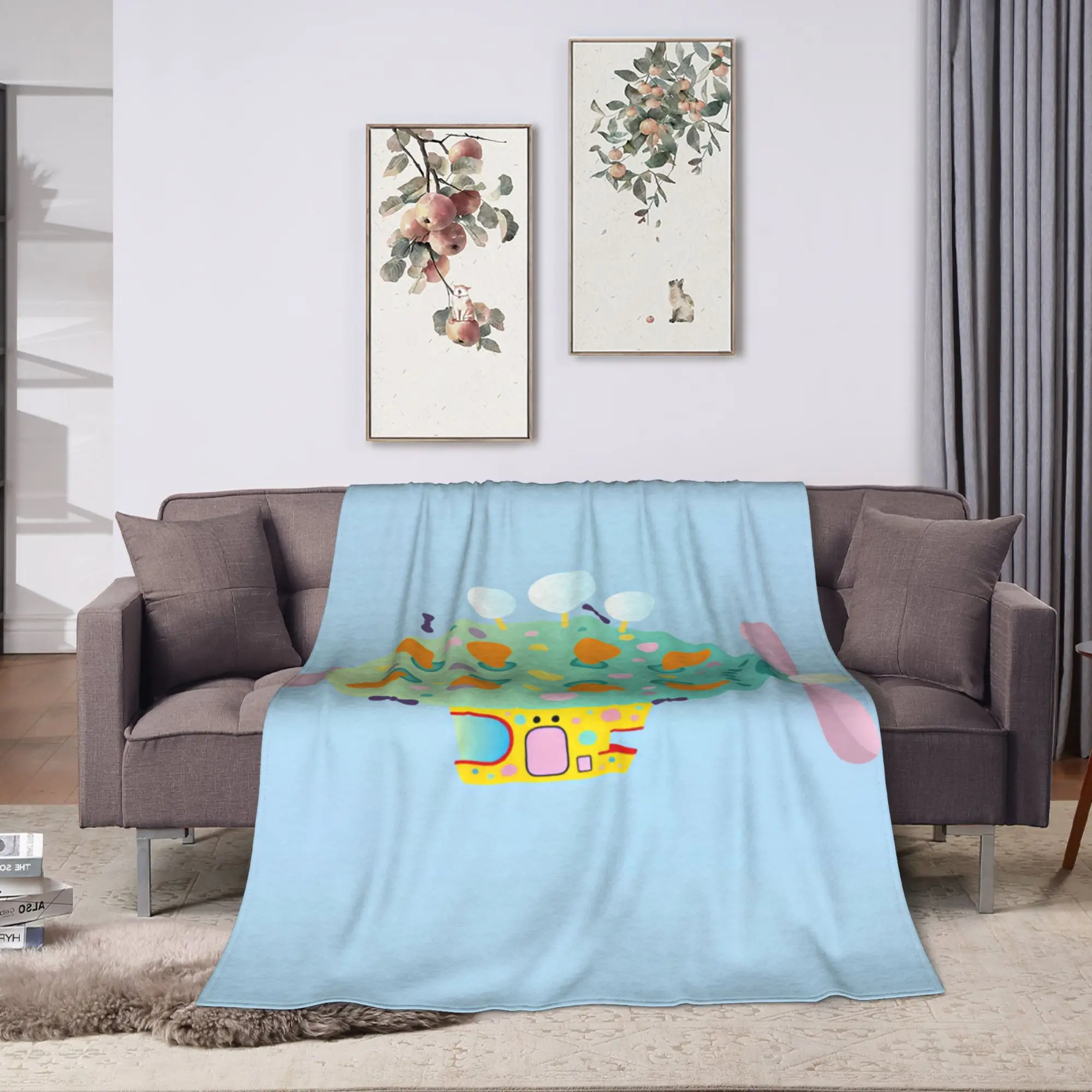 The Pinky ponk zeppelin In the night garden Throw Blanket Warm Napping Blanket for Office Couch Bed