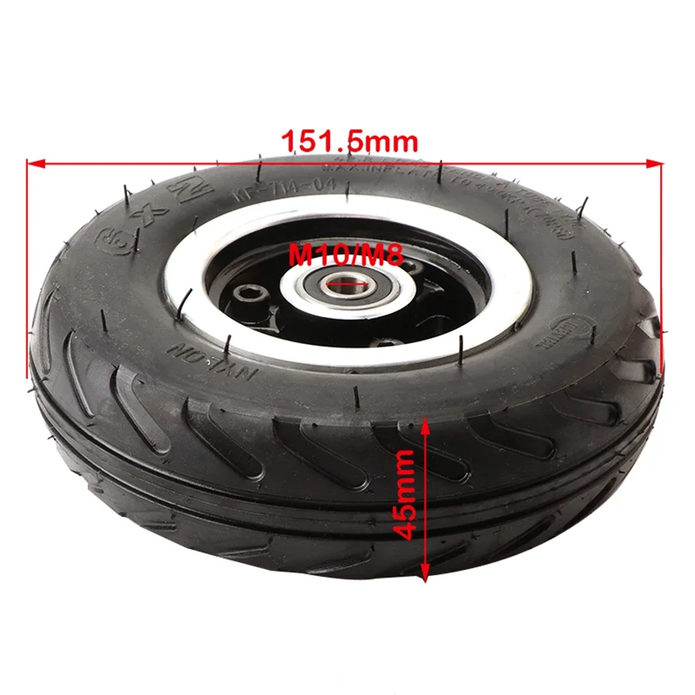 6X2 Solid Tyres 6-inch Tires Pneumatic Tyres with Wheel Hub for Electric Scooter Skateboard Truck Wheel Chair Handcart