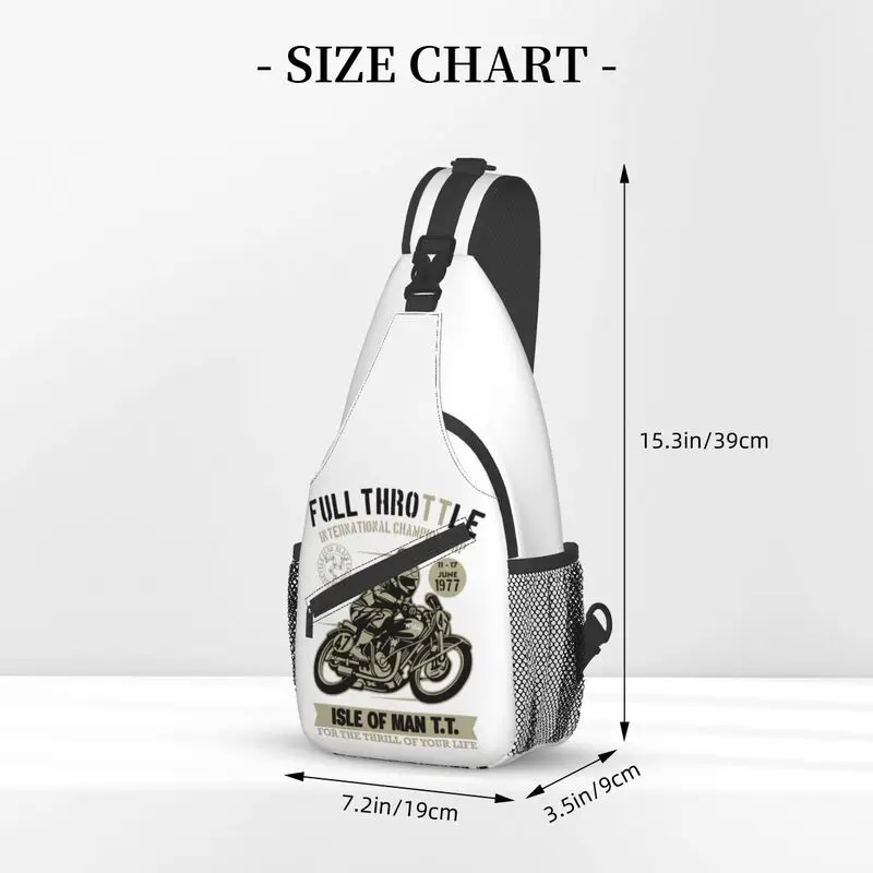 Fashion Vintage Isle Of Man TT Races Sling Crossbody Backpack Men Motorcycle Racer Sports Shoulder Chest Bag for Travel Cycling