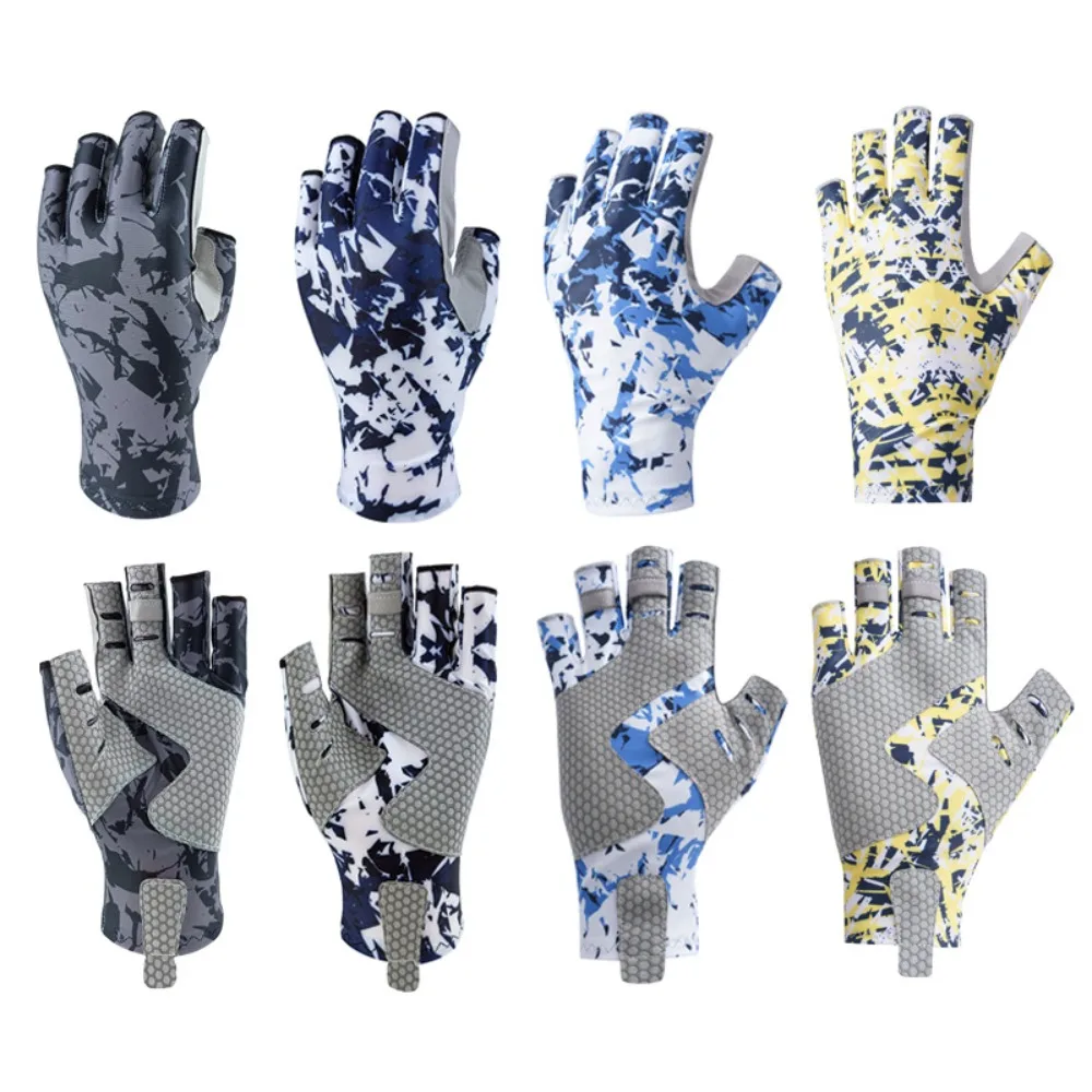

Sun Protection Half Finger Fishing Gloves Fingerless Summer Sunscreen Fingerless Fishing Gloves Anti-Slip Breathable