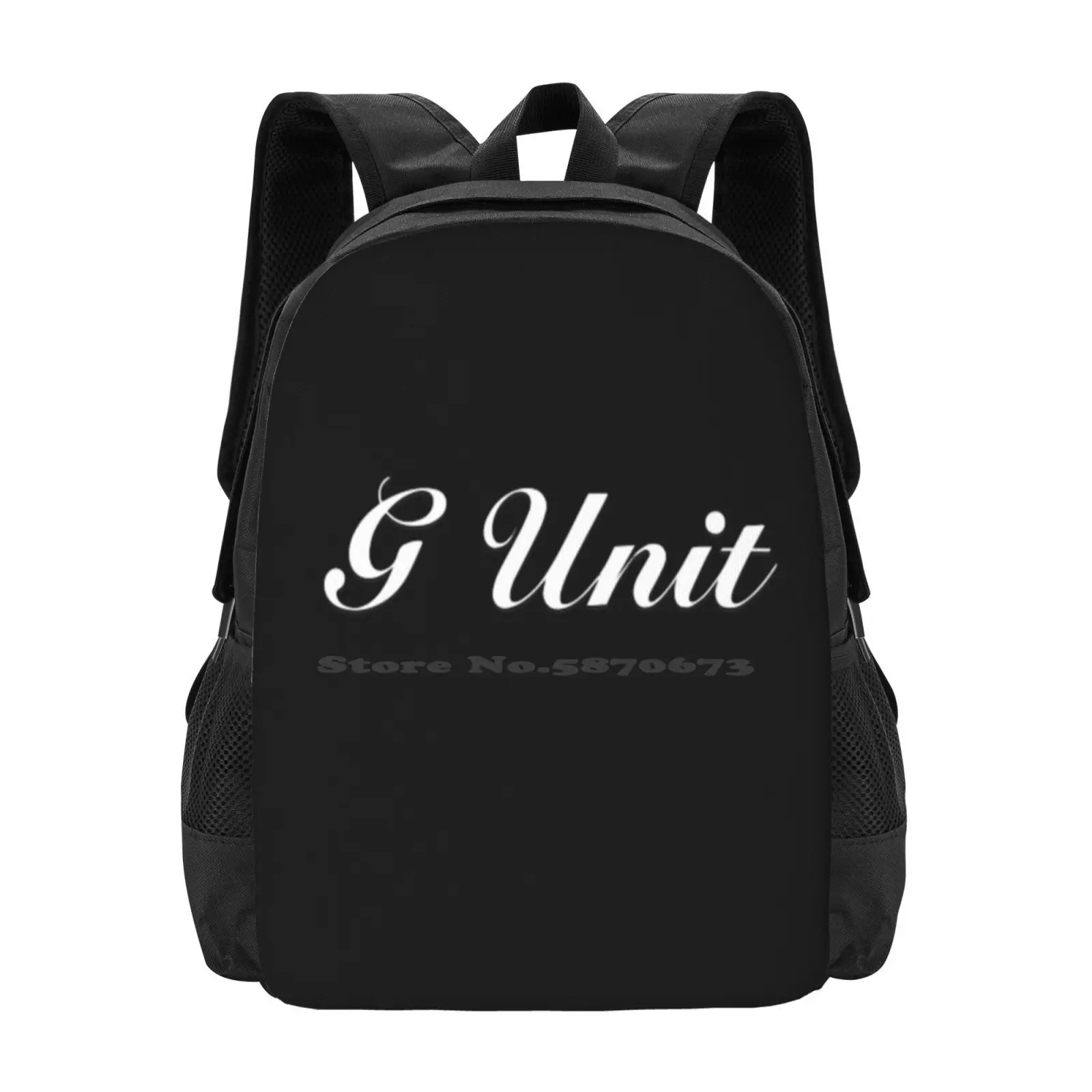 G Unit Teen College Student Backpack Pattern Design Bags Rap Hip Hop G Unit East Coast Nyc Thug Life Banks Yayo 50 Queens Logo