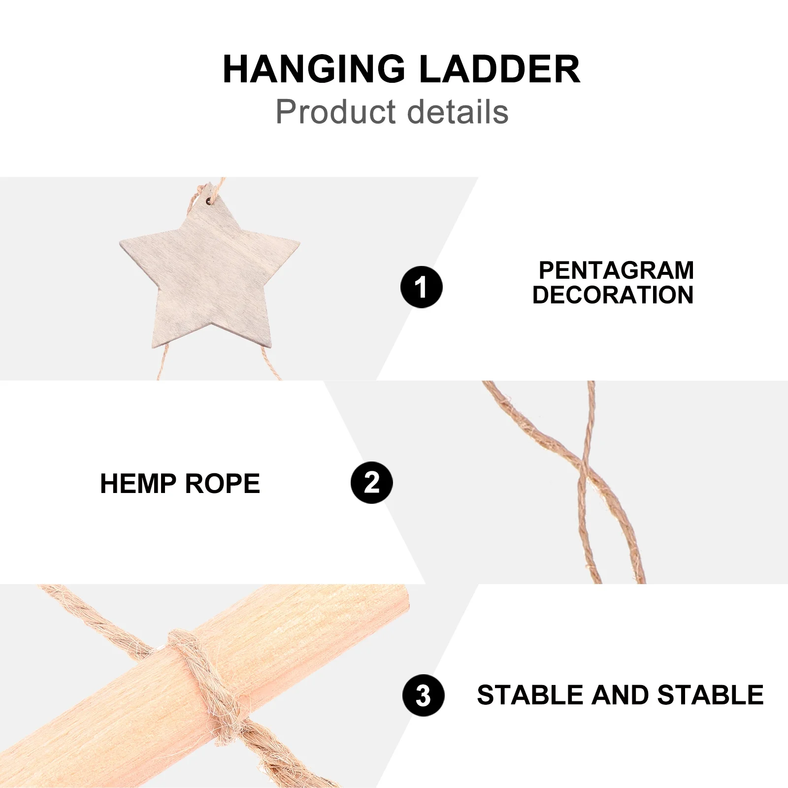 

Wooden Branch Hanging Ladder Rustic Christmas Tree Wall Decoration Xmas Rope Ladder Hanging Shelf Christmas Wood Tree