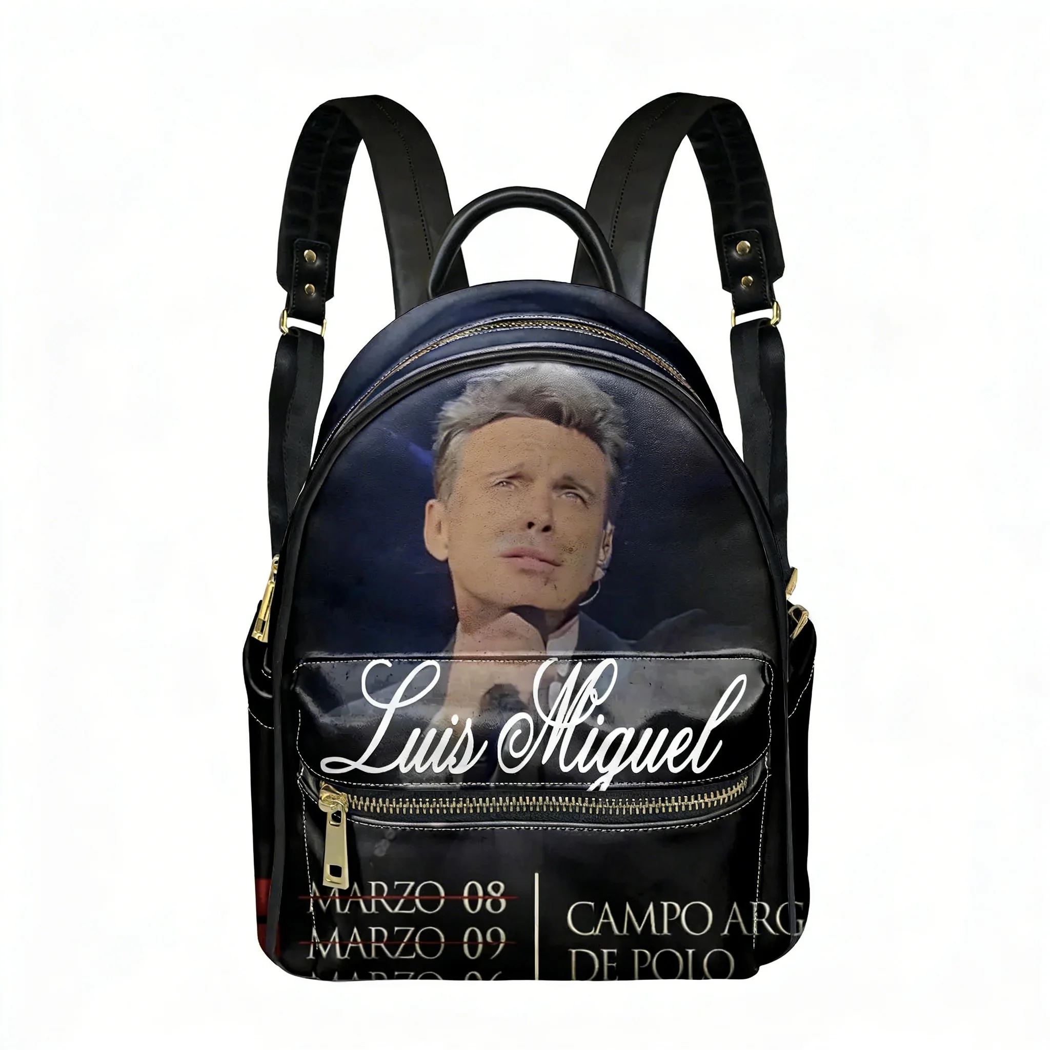 

Luis Miguel Mexico Singer Backpack Womens Men Personalized Double Shoulder Bag Business Travel Bookbag Rucksack Gift Daypack
