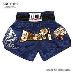 Muay Thai Pants uomo donna bambino tigre pantaloncini da boxe blu MMA abbigliamento da allenamento gabbia combattimento Grappling Sparring Kickboxing Pants