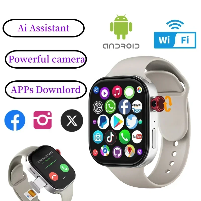 

4G 5G VP99 smartwatch LTE with 180 ° rotating camera Android smartwatch 2.29-inch widescreen SIM card slot GPS WIFI Play Store