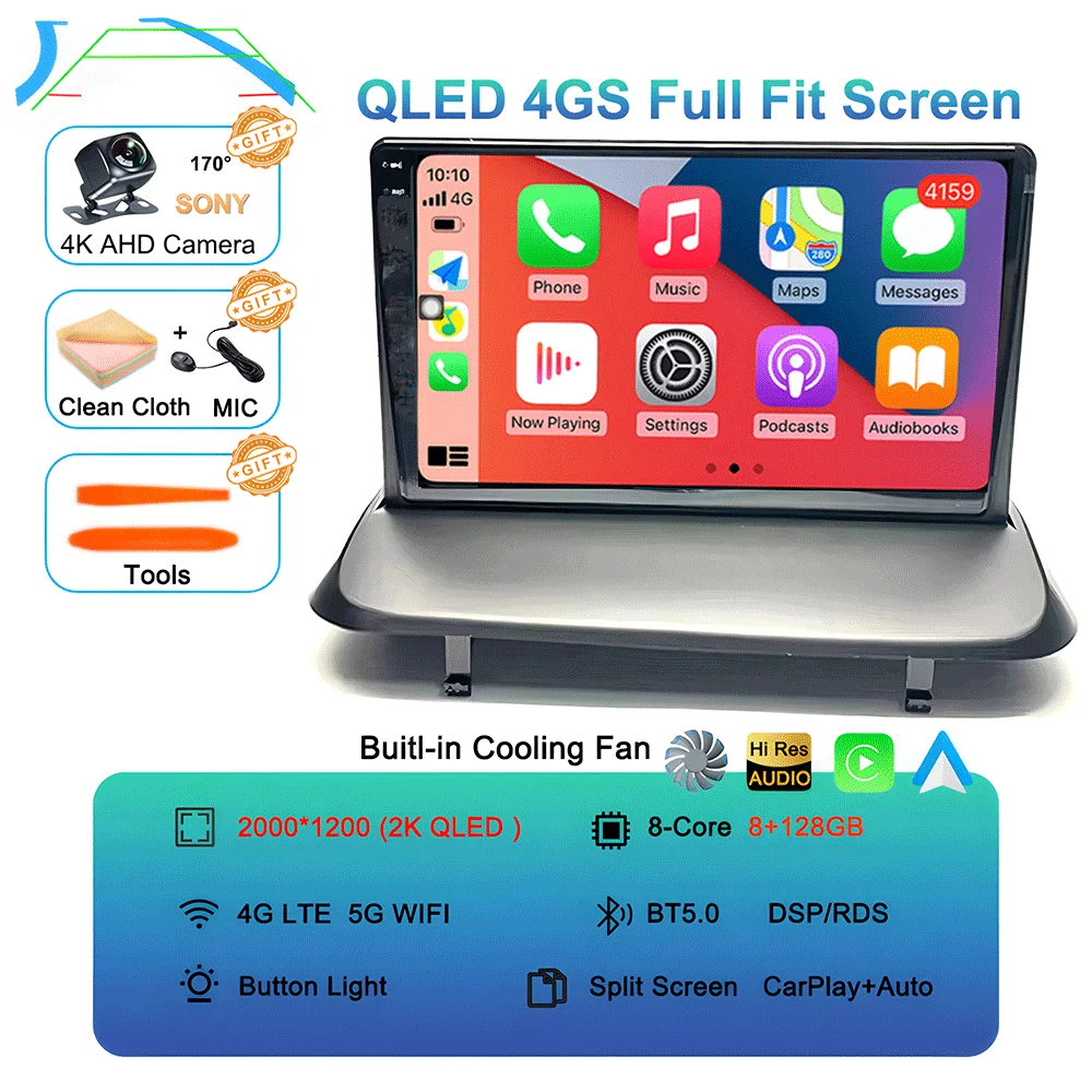 Android 16 Draadloze Carplay Auto Autoradio voor Peugeot 5008 3008 2009-2015 Audio GPS Navigatie Multimedia Videospeler Stereo