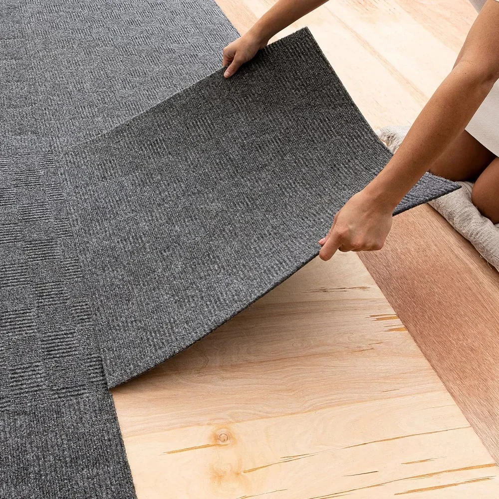 5pcs  Self Adhesive Carpet Floor Sticker Square Rugs Peel and Stick Mat Flooring for Dining Room Bedroom Home Decor