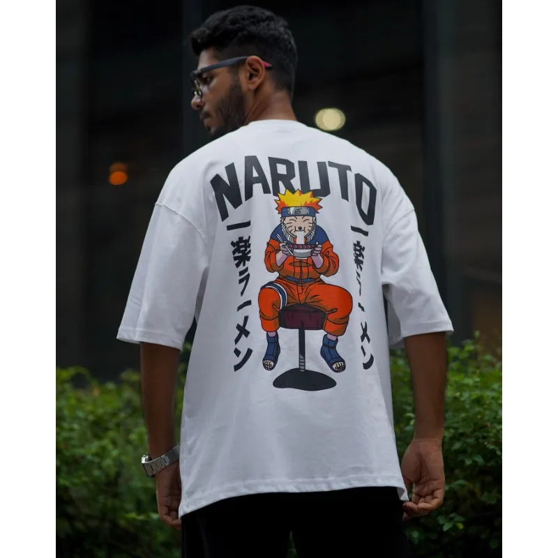 

Naruto Anime Short-sleeved T-shirt Men's 2025 Summer Uzumaki Naruto Uchiha Sasuke Cartoon Surrounding Clothes