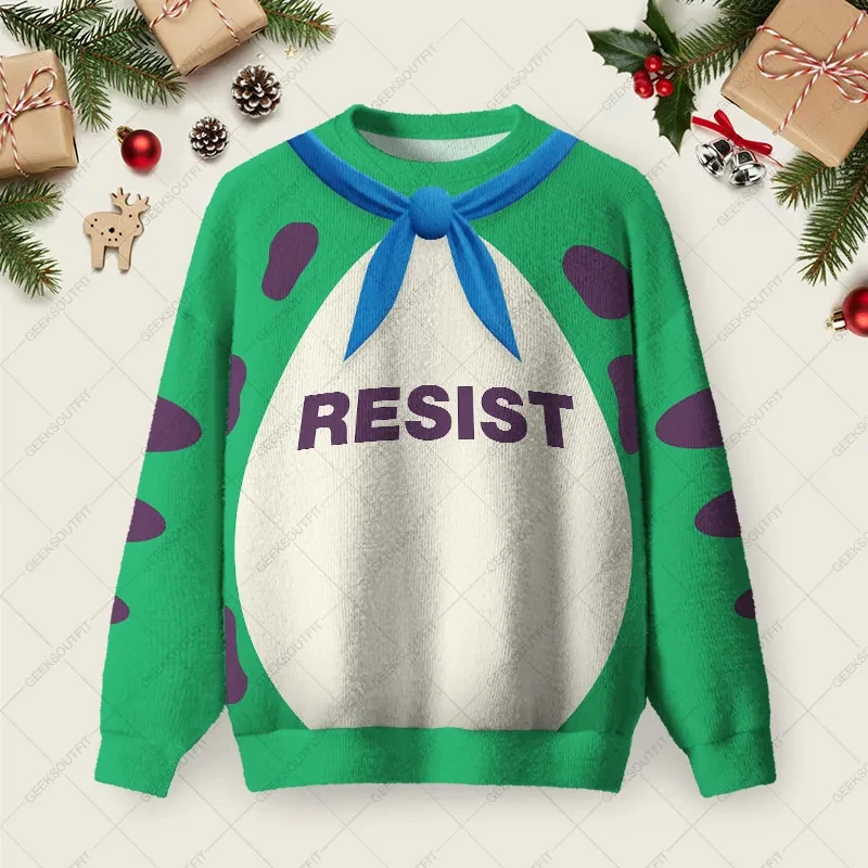 عيد ميلاد سعيد حزين الضفدع القبيح عيد الميلاد سترة مضحك عطلة حفلة البلوز مقاومة الضفدع البلوزات للرجال النساء هدية عيد الميلاد القمم