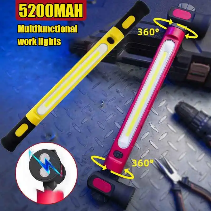 Super Bright Magnetic Work Light Built-in 5200mAh Rechargeable Battery Underhood Work Lamp Bar For Car Repair Outdoor lighting